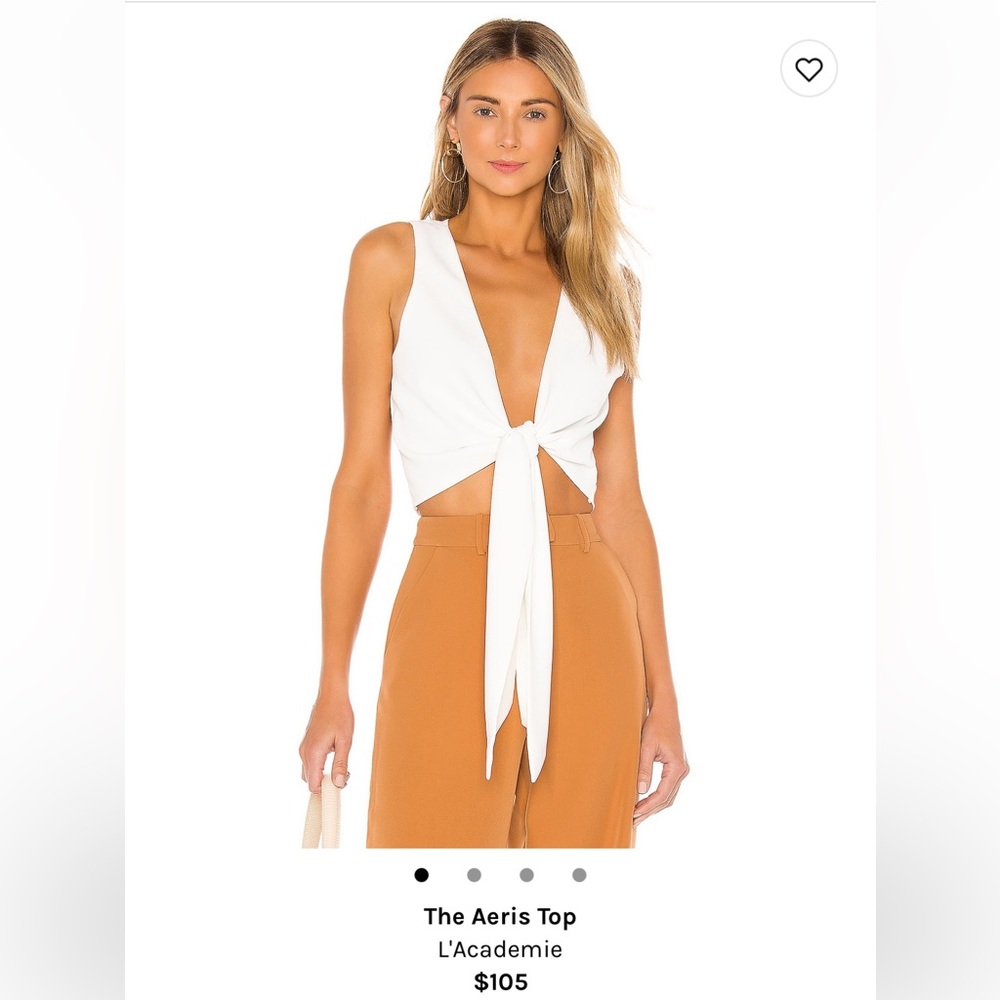 L’Academie white front tie top
